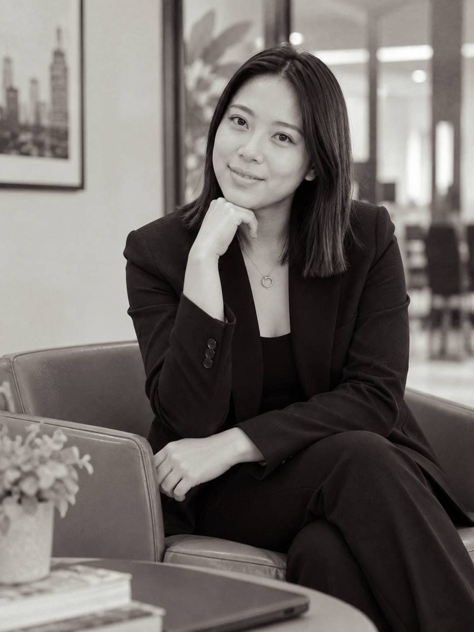 Karina Zhang, founder of Human × Digital Foundation, seated at a table